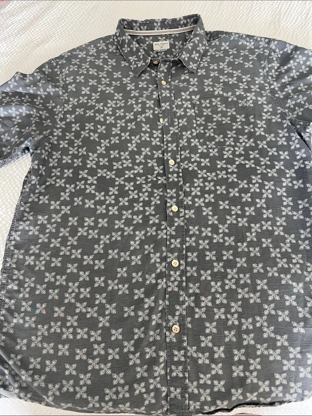 Jack O'Neill Men's Floral Button Down Shirt Gray XL Like New